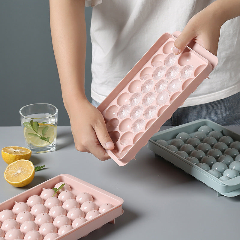 Ice Tray Mold Household Ice Box Homemade Ice Cube Press Type Ice Storage Box Ball Type With Lid Easy To Remove The Mold Ice Tray