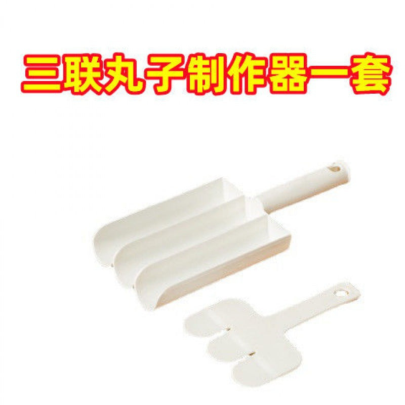 Three-linked Meatball Maker Home Meatball Making Kitchen Squeeze Fish Ball Pressing Meat Group Tool Croquette Shrimp Slippery