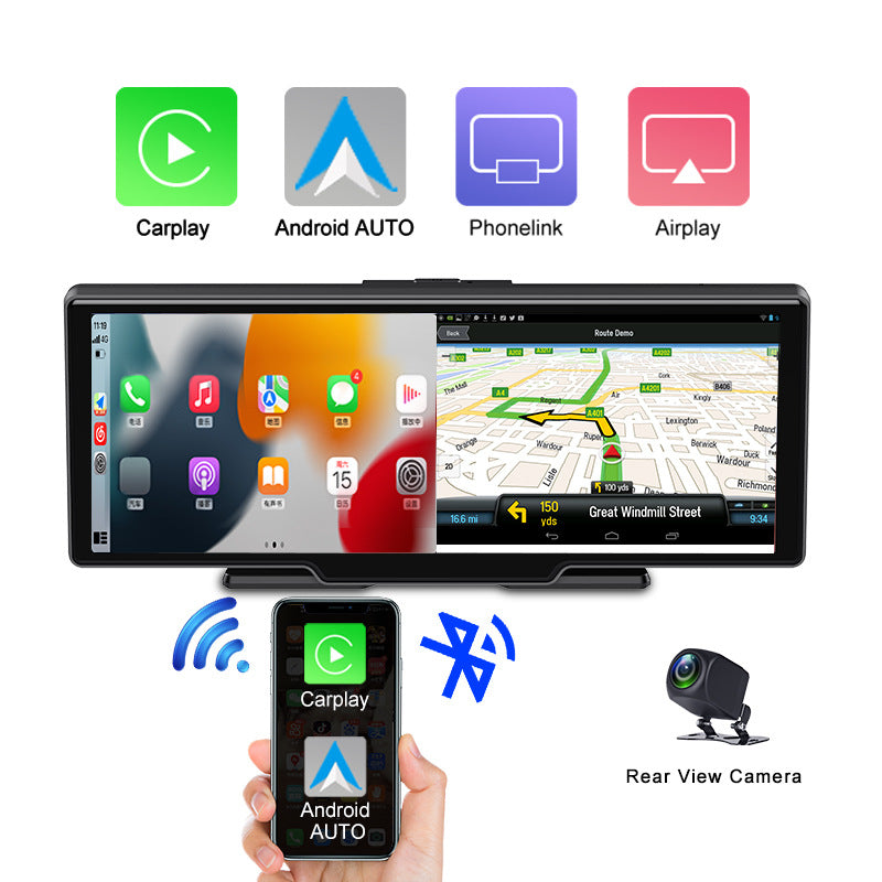 New 4k 10.26inches Front And Rear Dual Recording 1080P Streaming Media Mobile Phone Screencasting Carplay Recorder With AUX