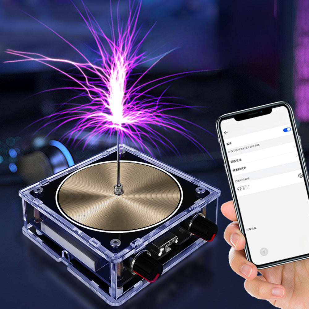 Golden Music Tesla Coil Artificial Lightning Touchable Audio Input Bluetooth Scientific Experiment