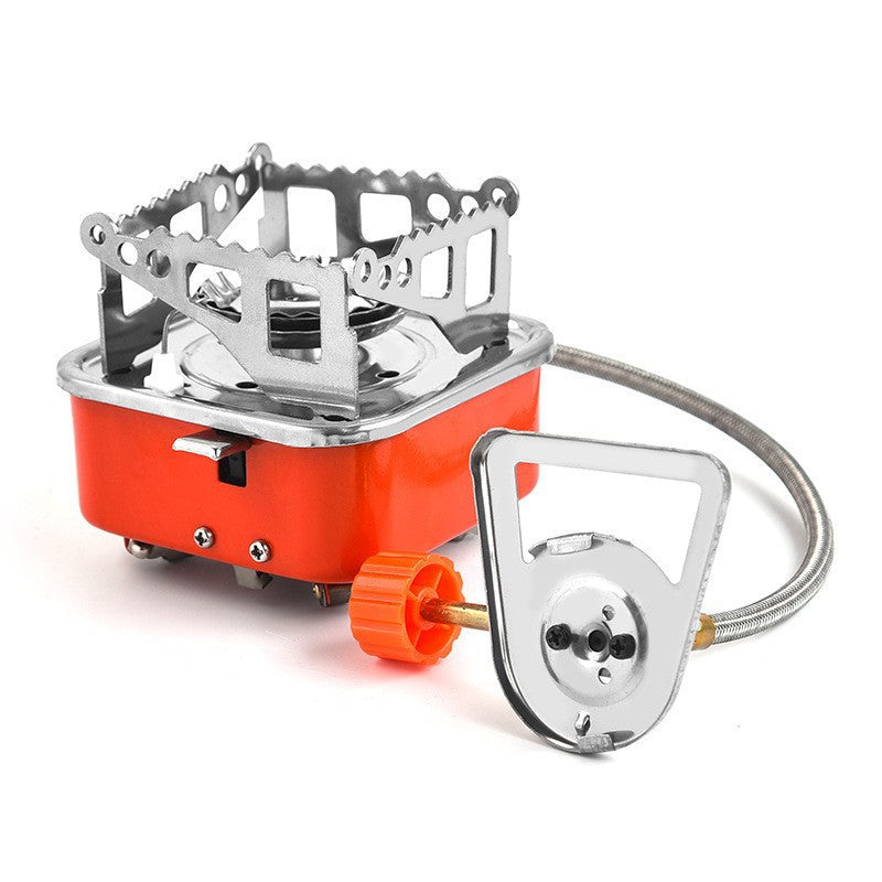 Outdoor Mini Lotus Small Square Stove Portable Folding Camping Gas Gas Small Square Stove Cassette Burner Head