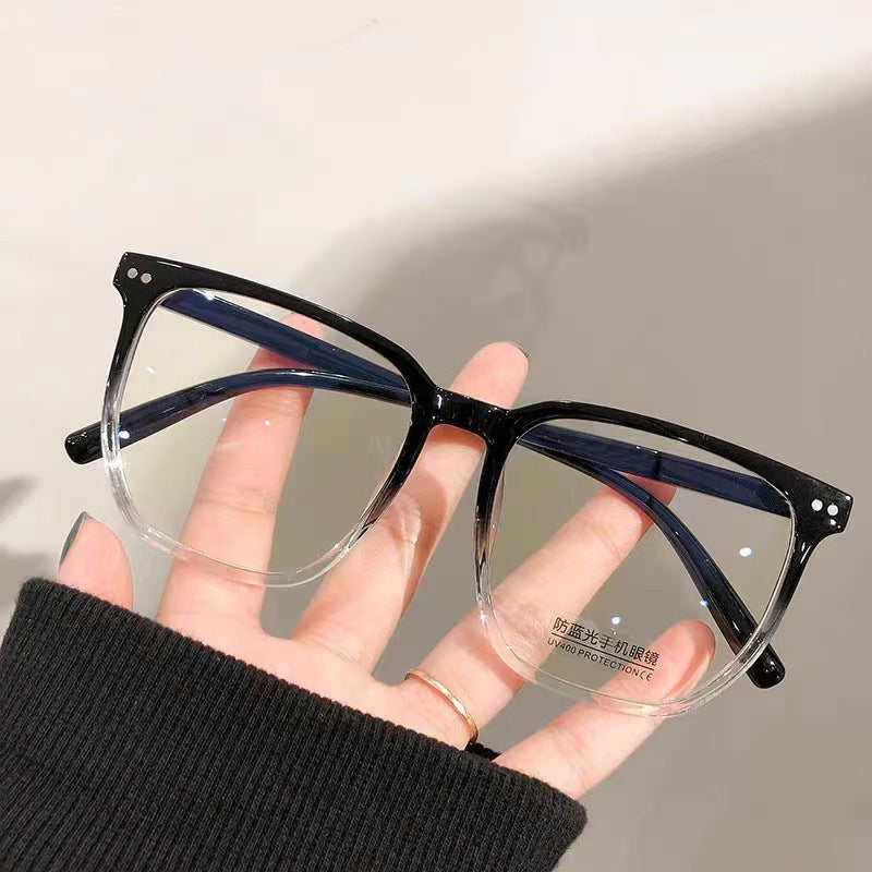 Anti-blue Light Plain Mirror Glasses With The Same Large Frame Student Myopia Finished Glasses