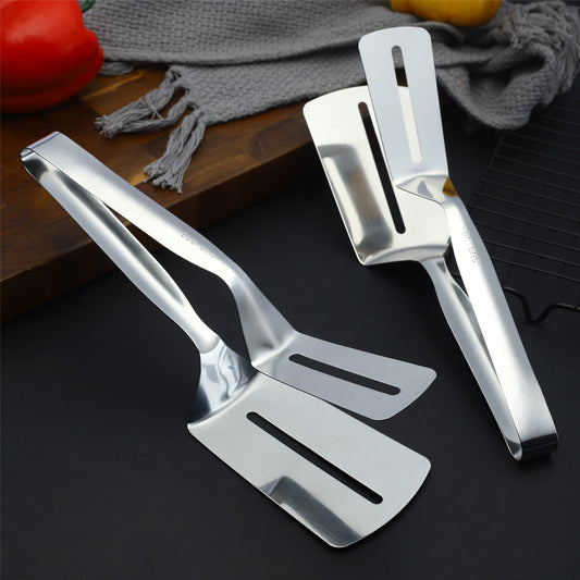 Source Manufacturers 304 Stainless Steel Thick Steak Shovel Fried Fish Shovel Steak Clip Multifunctional Food Clip Spot Wholesale