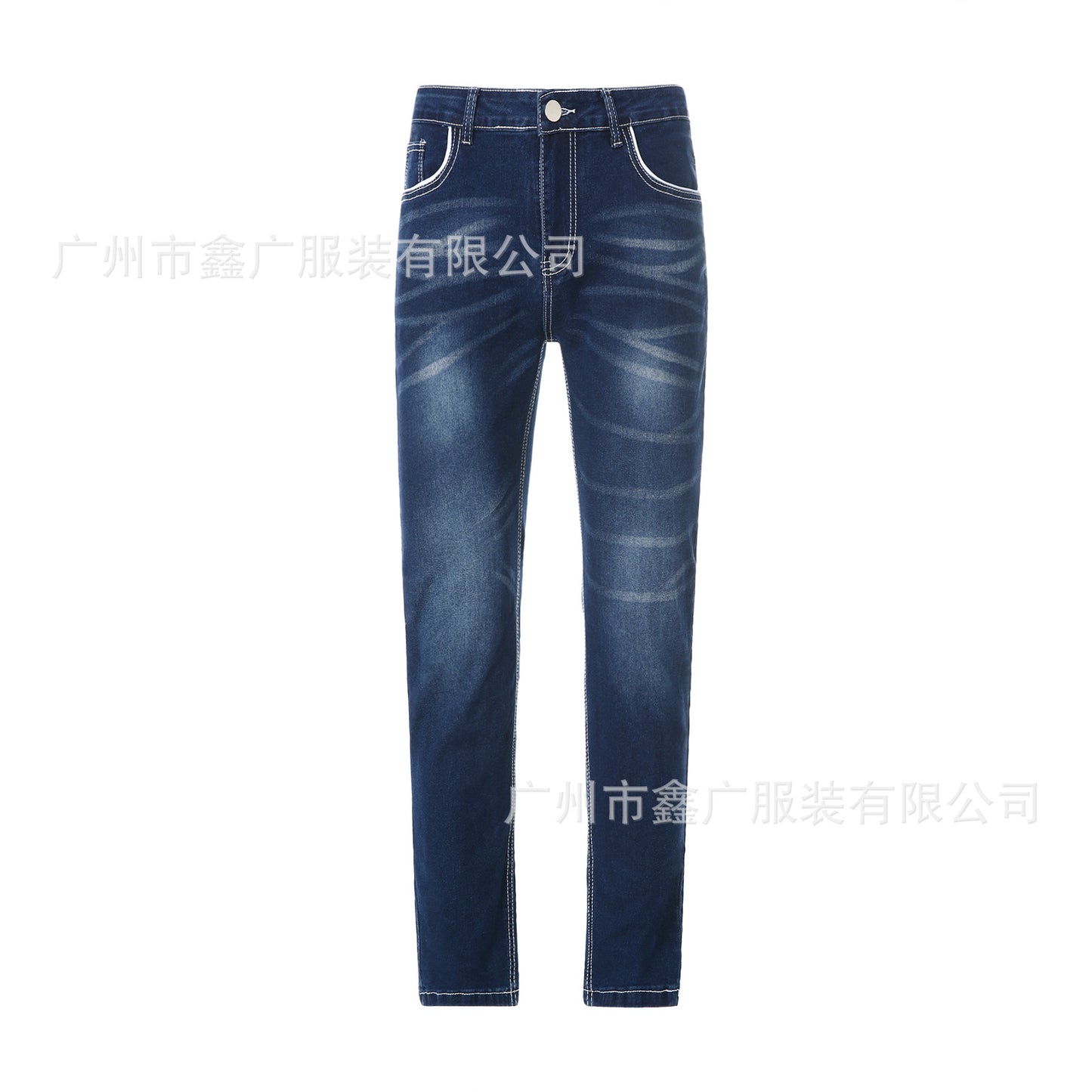 High-quality Blue Slim-fit Simple Small Straight Jeans Men&#039;s