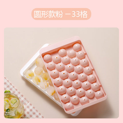 Ice Tray Mold Household Ice Box Homemade Ice Cube Press Type Ice Storage Box Ball Type With Lid Easy To Remove The Mold Ice Tray