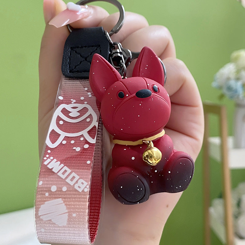 Creative Color Changing Puppy Keychain Exquisite Cute School Bag Pendant