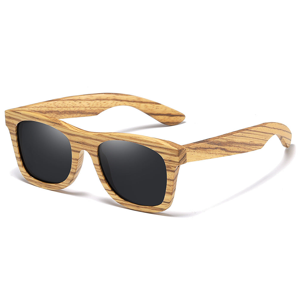 New Bamboo Wood Glasses Trendy Zebra Polarized Sunglasses UV Protection