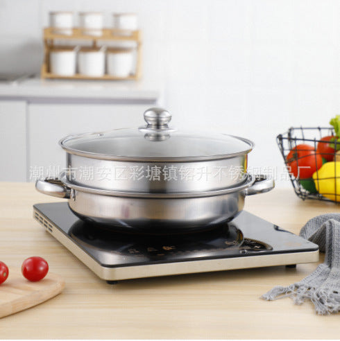 28cm Stainless Steel Two-layer Steamer Thickened Soup Steamer Single-layer Double-layer Multi-functional Steamer