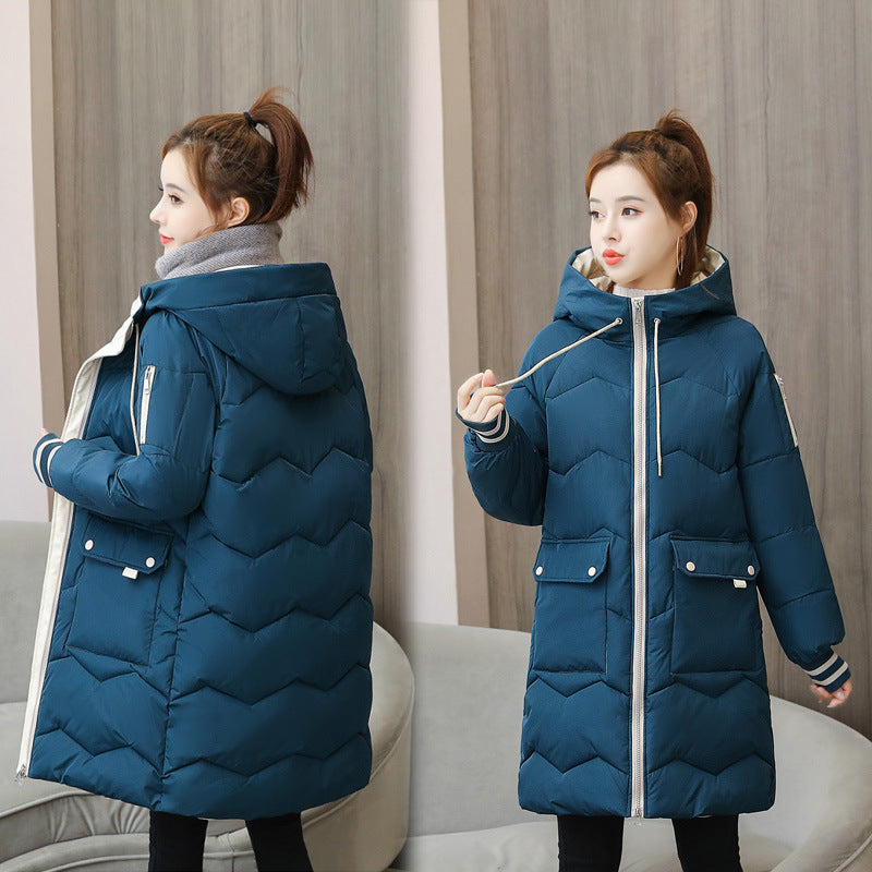 Down Padded Jacket Women&#039;s Winter Clothing 2021 New Korean Version Of Loose Cotton Padded Jacket Women&#039;s Mid-length Thickened Bread Padded Jacket