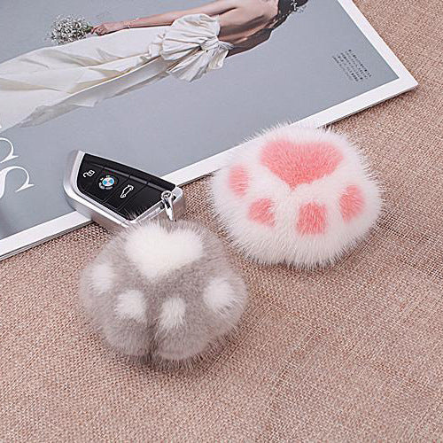 Cat Claw Plush Pendant Girl Heart Schoolbag Pendant Cute Cat Keychain Pendant Girl Small Gift