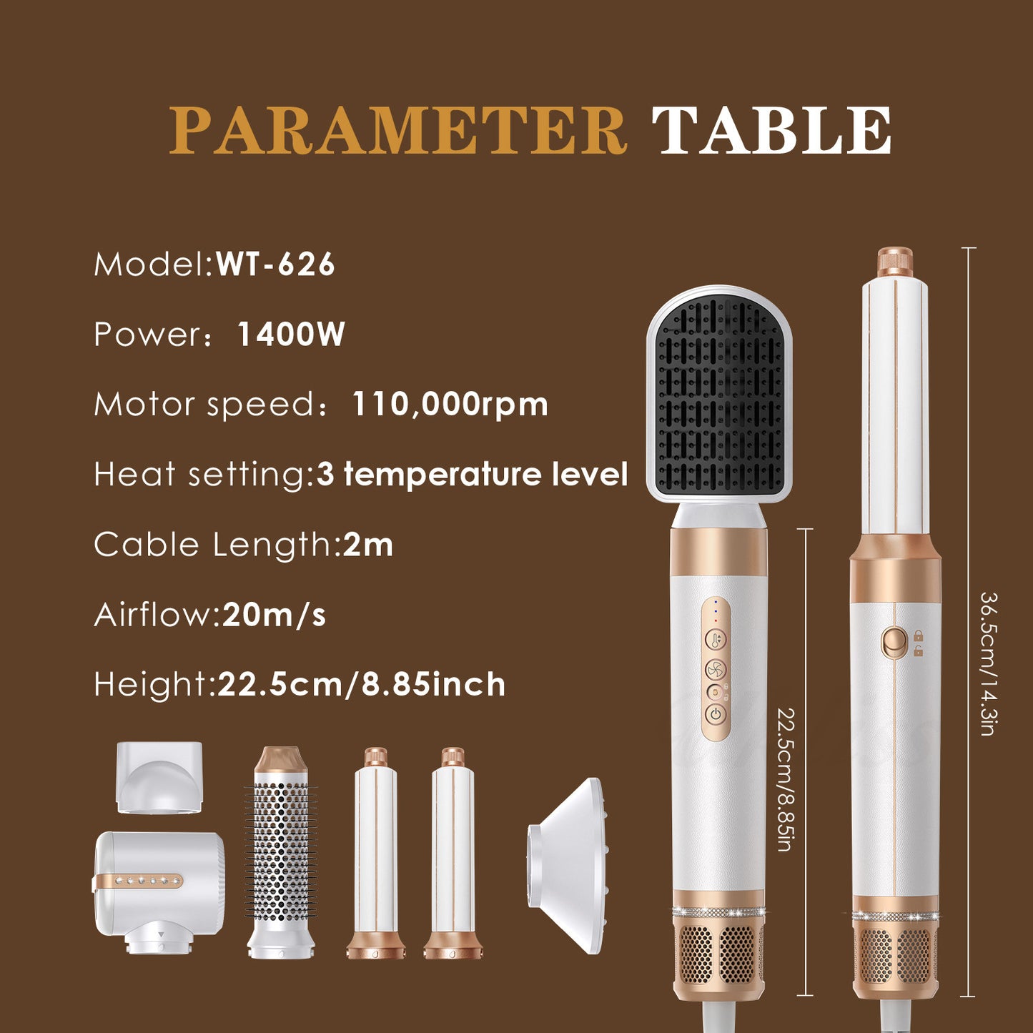 Multifunctional High-speed Brushless Noise Reduction Hot Air Comb Hair Dryer Hair Dryer Hair Dryer  Hair Comb Negative Ion Hair Dryer