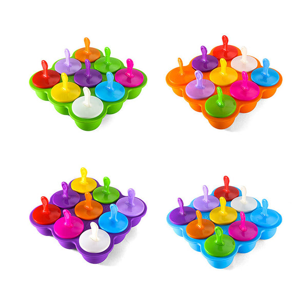 Covered 9-hole Silicone Popsicle Mold