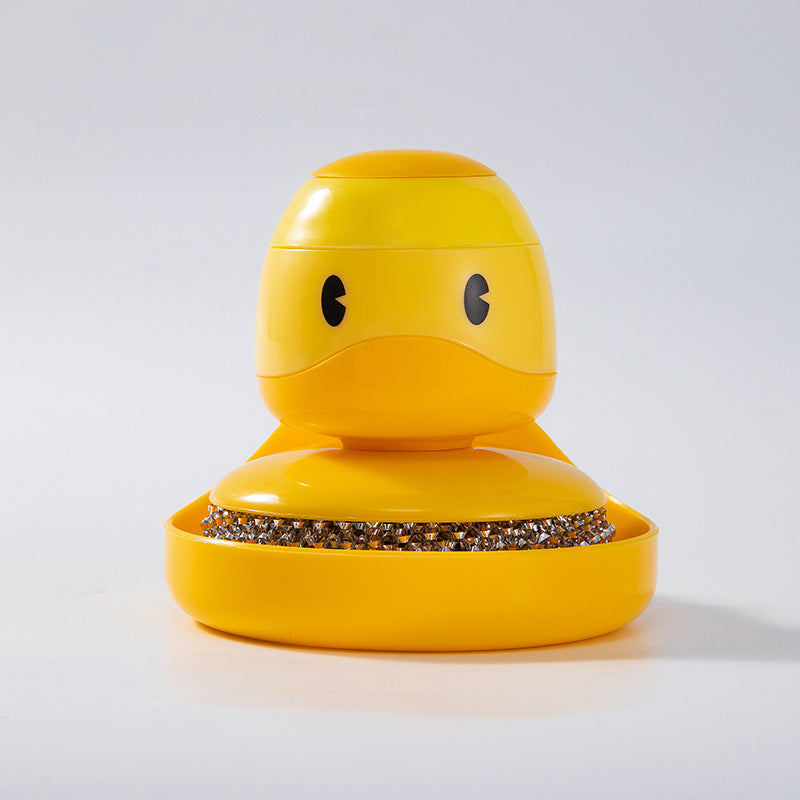 The New Little Yellow Duck Cleaning Brush Decontamination Steel Wire Ball Brush Household Press-type Automatic Liquid Filling No Pot Brush Diving Duck Brush