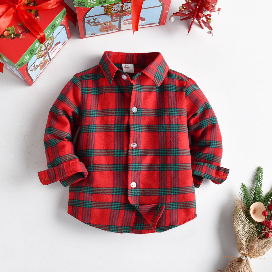 Camisas de algodón navideñas para niños y bebés 