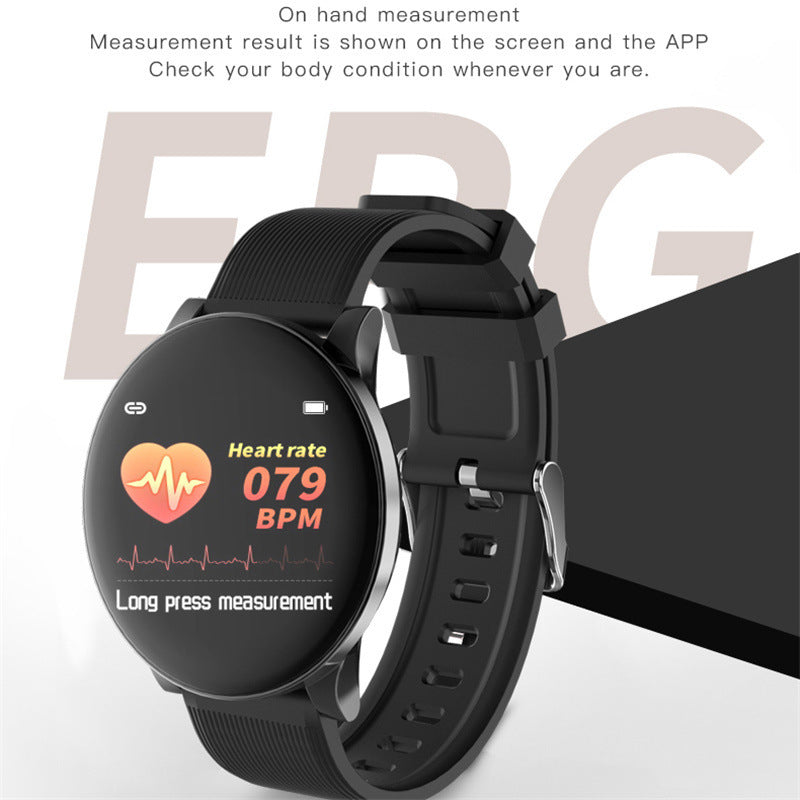 W8 Color Screen Smart Bracelet Round Screen Heart Rate Blood Pressure Exercise Pedometer Message Reminder Push Waterproof