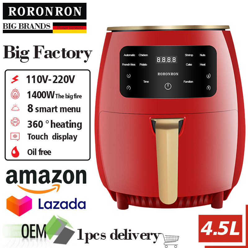 4.5L Home Air Fryer Smart Touch Screen