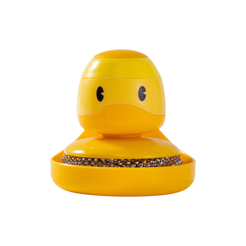 The New Little Yellow Duck Cleaning Brush Decontamination Steel Wire Ball Brush Household Press-type Automatic Liquid Filling No Pot Brush Diving Duck Brush