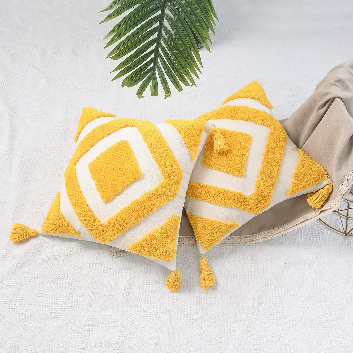 Bohemian Pillow Pillowcase Tufted Square Tassel Ins Nordic Style Cute Cushion Cover Simple Home Decoration