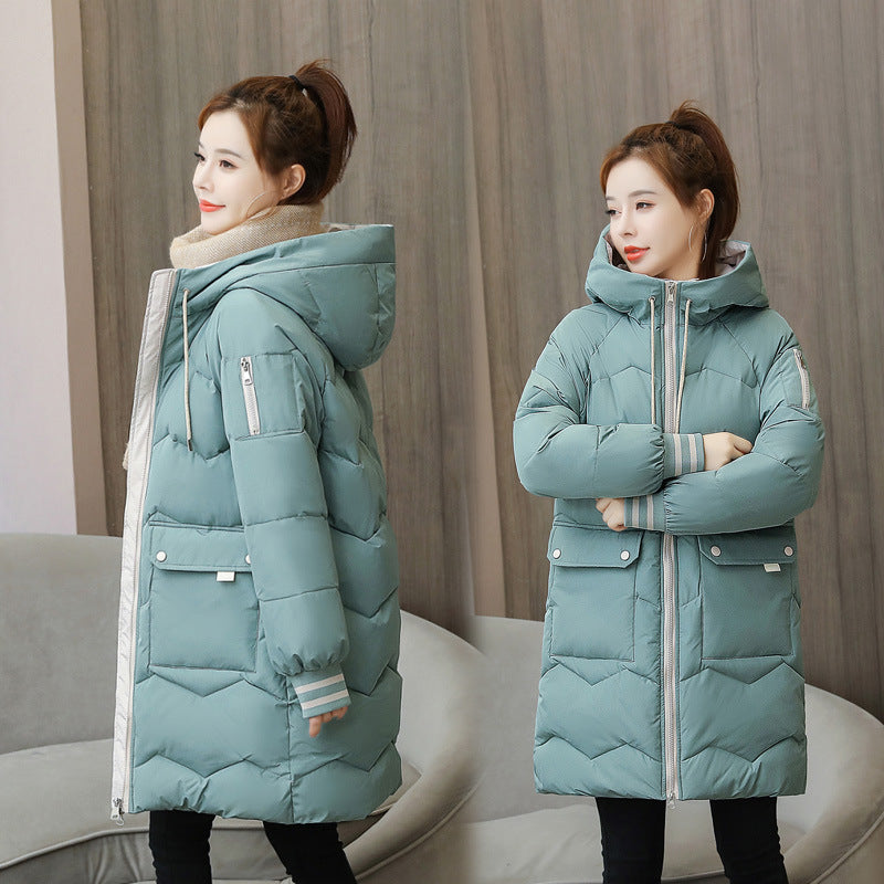 Down Padded Jacket Women&#039;s Winter Clothing 2021 New Korean Version Of Loose Cotton Padded Jacket Women&#039;s Mid-length Thickened Bread Padded Jacket