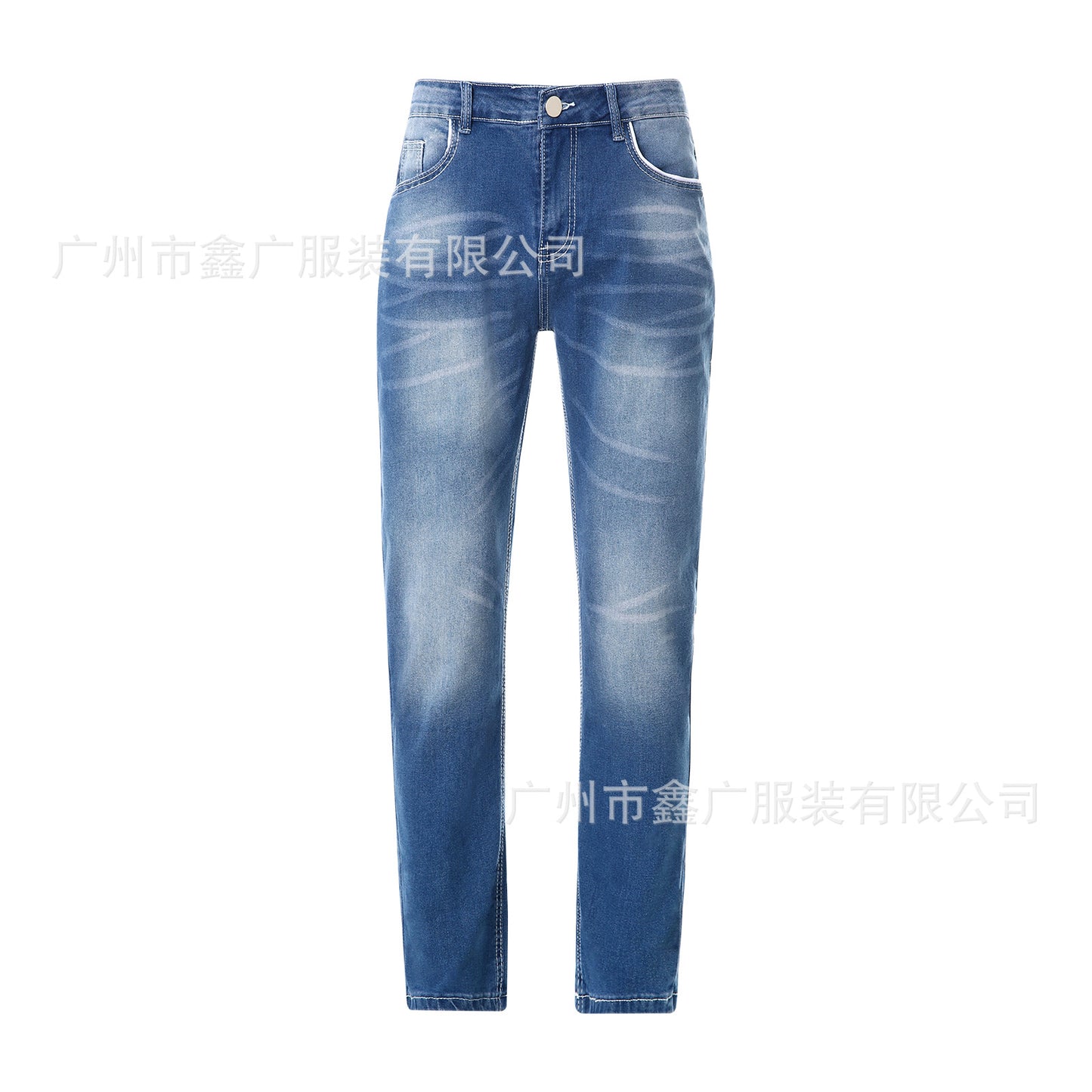 High-quality Blue Slim-fit Simple Small Straight Jeans Men&#039;s