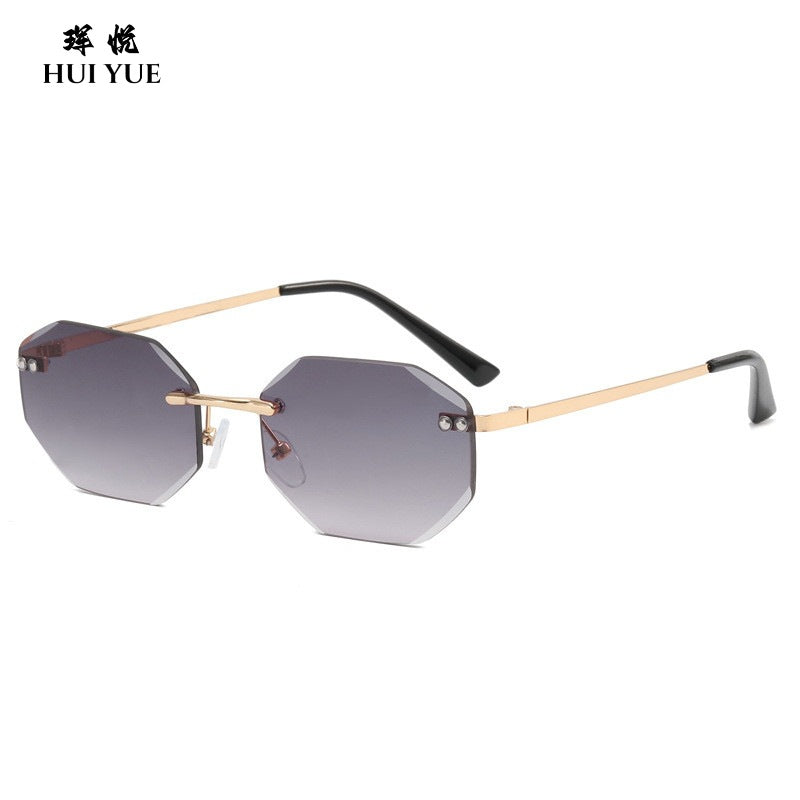 Trendy Frameless Personalized Sunglasses H2274 Ocean Piece Cut-edge Polygonal Glasses