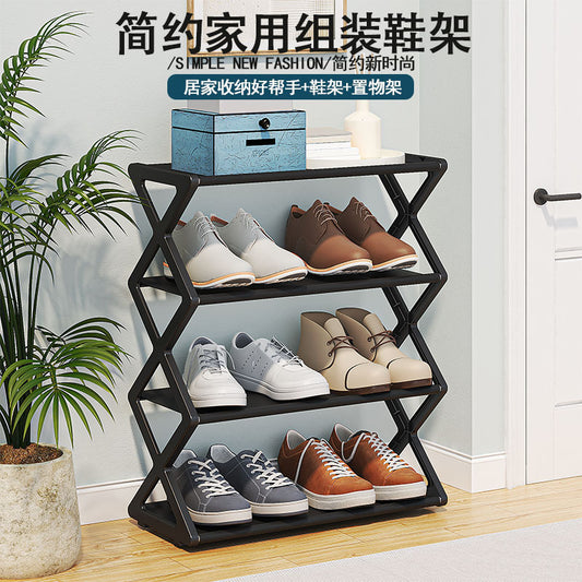 Creative X-type Dustproof Shoe Rack, Steel Tube Shoe Rack, Simple Assembly Shoe Rack, Factory Direct Sales, Large Quantity And Favorable.