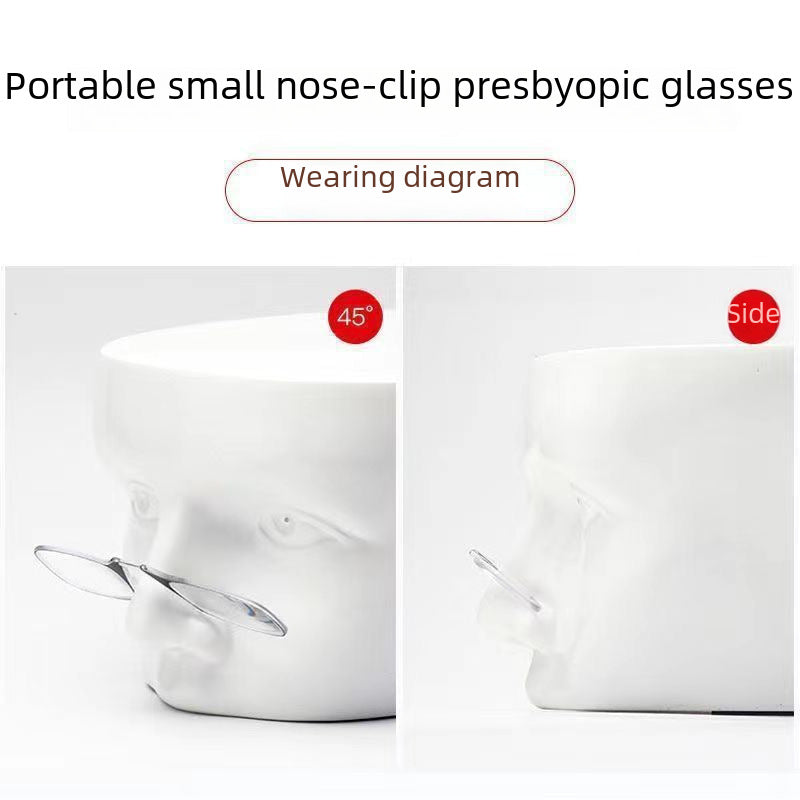 2023 New Style Clip-on-nose Reading Glasses Men&#039;s Portable Keychain Foldable Presbyopia Frame Women&#039;s Wholesale