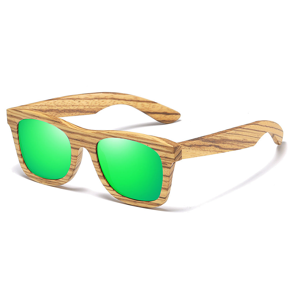 New Bamboo Wood Glasses Trendy Zebra Polarized Sunglasses UV Protection