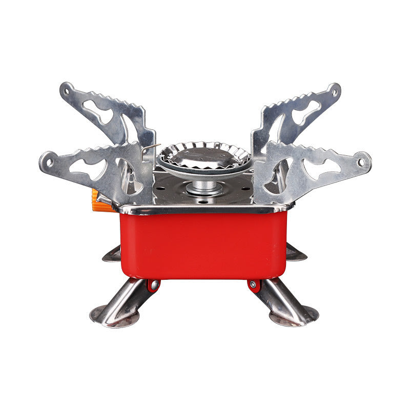 Outdoor Mini Lotus Small Square Stove Portable Folding Camping Gas Gas Small Square Stove Cassette Burner Head