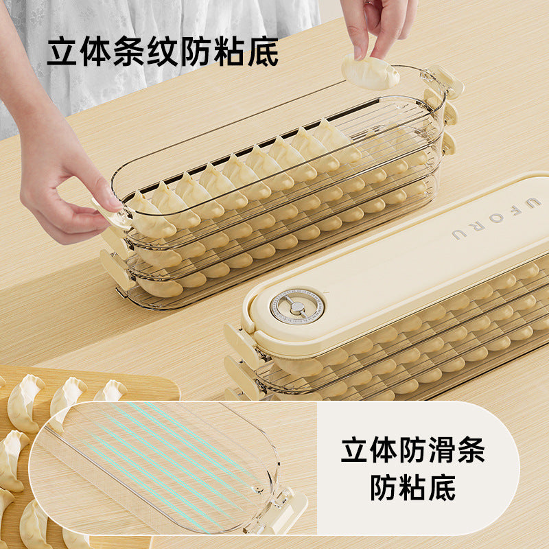 Household Food Grade Kitchen Refrigerator Storage Box Wonton Steamed Stuffed Bun Quick-frozen Crisper Timing Multi-layer Dumpling Box