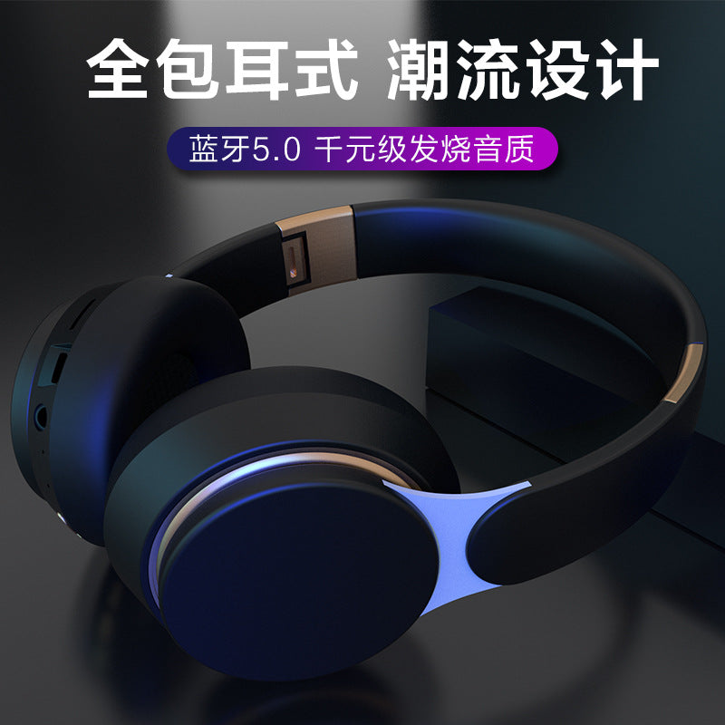 Wireless Bluetooth Headset Folding Telescopic Subwoofer Stereo Plug-in Card Sports Computer Headset