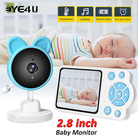 2.8 Inch Video Baby Monitor With Camera 4X Zoom Two-way Audio Night Vision Surveillance Babyphone Cam Temperature display Screen