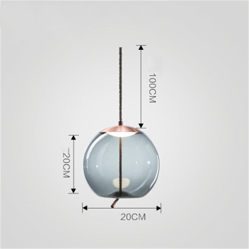 Modern Minimalist Living Room Bar Creative Single Head Glass Chandelier