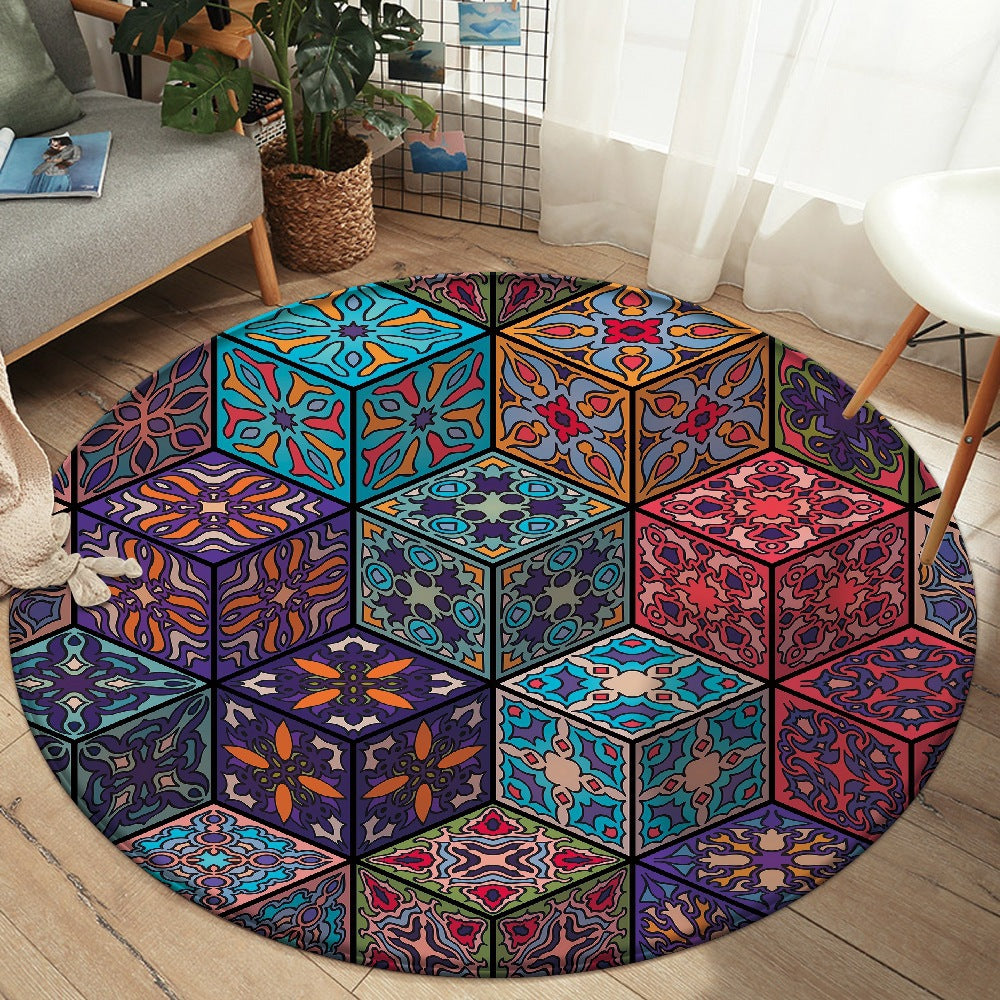 Flannel Carpet Mandala Printed Round