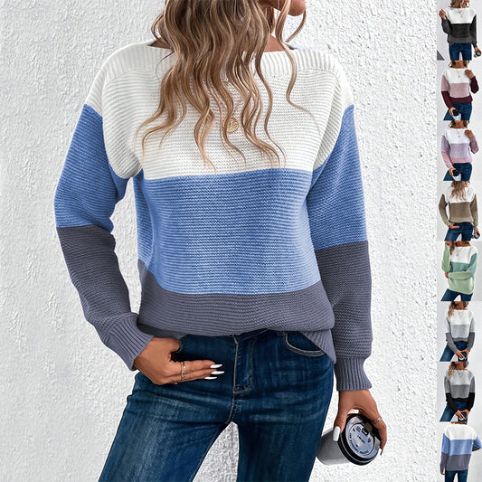 tricolor knitted sweaters