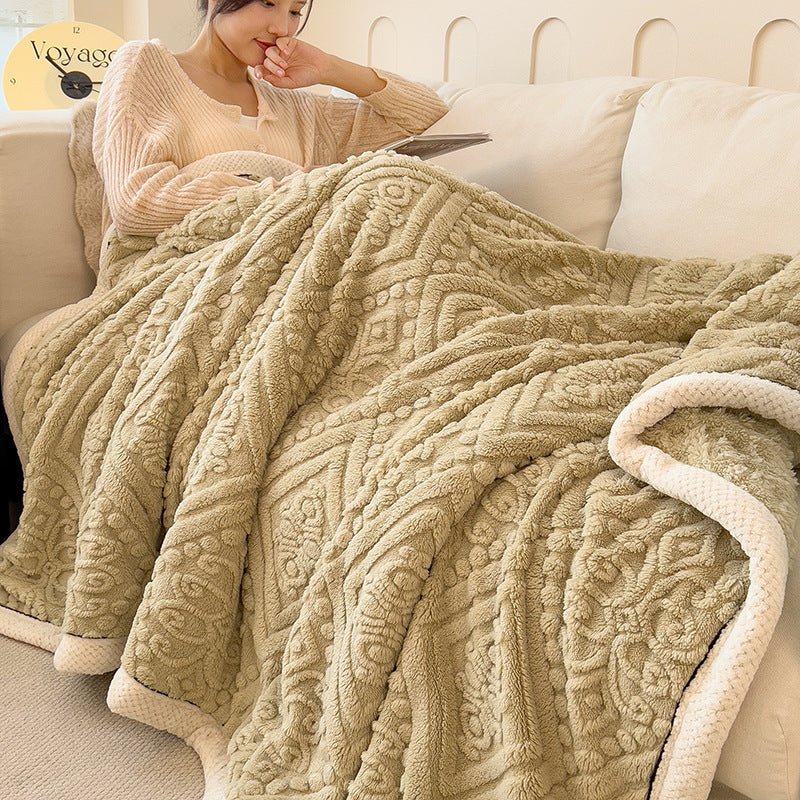 Class A Carved Velvet Blanket Double-sided Thick Blanket