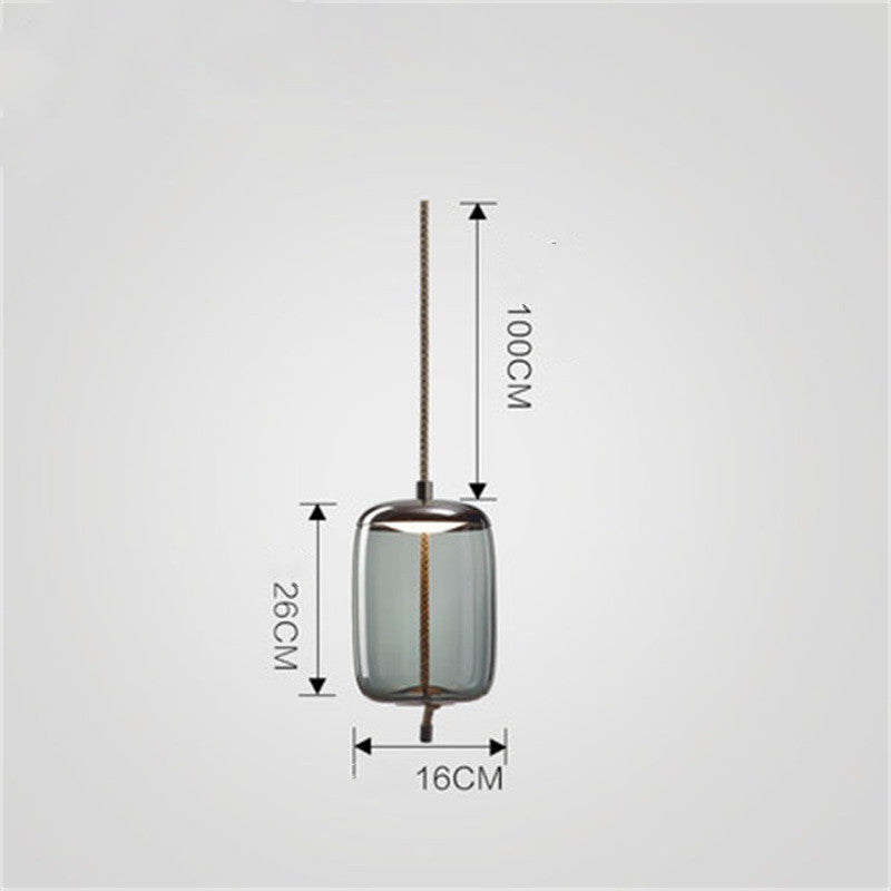 Modern Minimalist Living Room Bar Creative Single Head Glass Chandelier