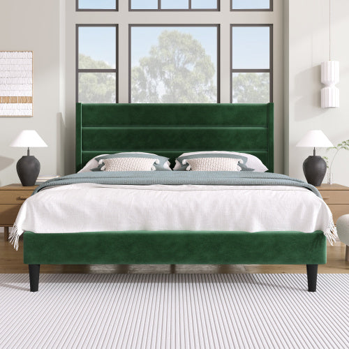 Linen Bed Frame With Slatted Frame