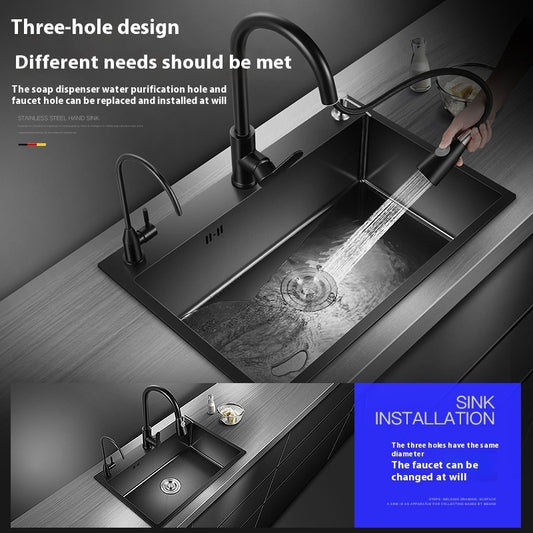 Manual Thickened Sink Kitchen Nano 304 Stainless Steel Sink