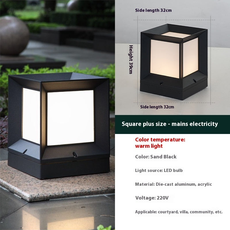 Modern Square Pillar Outdoor Waterproof Landscape Lawn Lamp