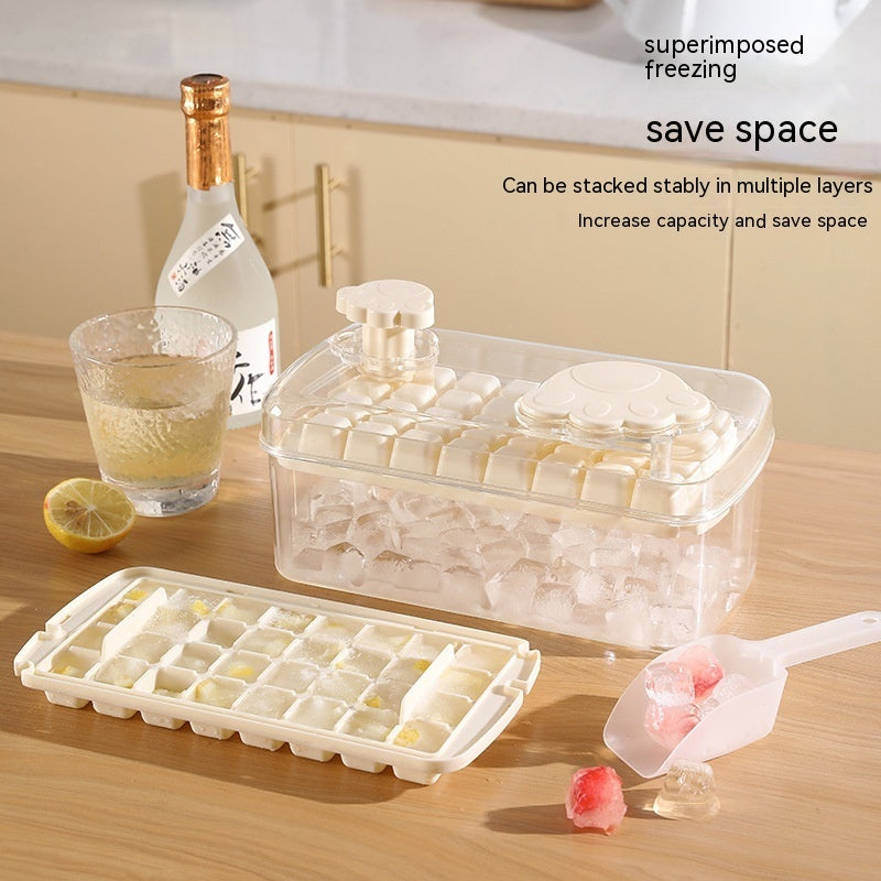 One-Click Press Cat's Paw Ice Tray Large Capacity Ice Cube Mold