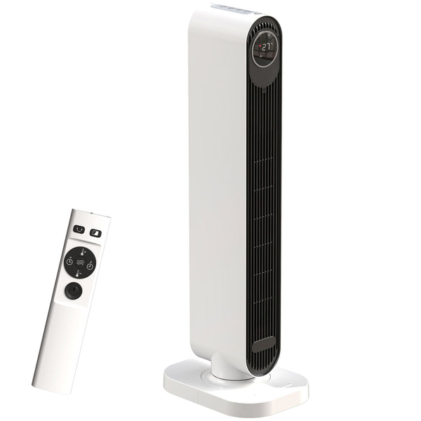 2000W Ceramic Electric Heater With Fan, Timer, Oscillation - White