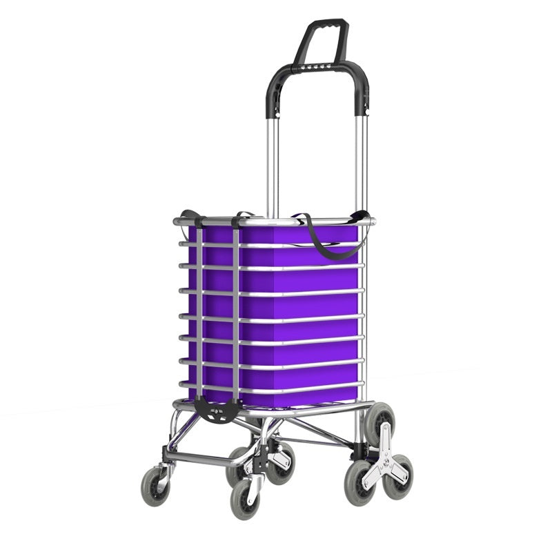 Stair Climbing Stainless Steel Trolley Folding Household Shopping Cart