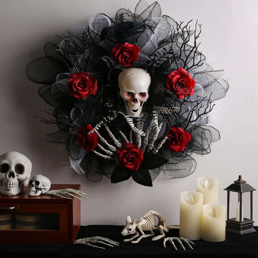 Calavera de rosa roja para Halloween