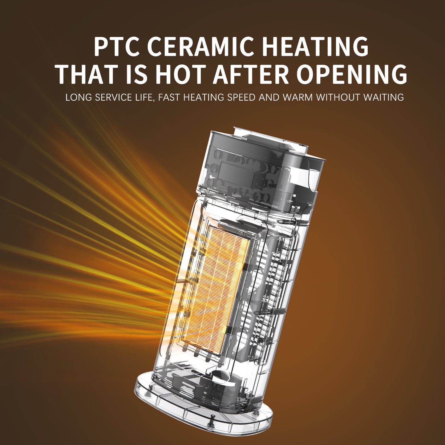 Desktop Warm Air Blower 3D Flame Humidifying Heater