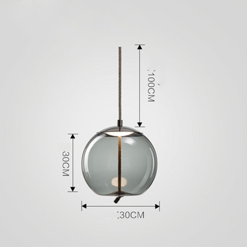 Modern Minimalist Living Room Bar Creative Single Head Glass Chandelier