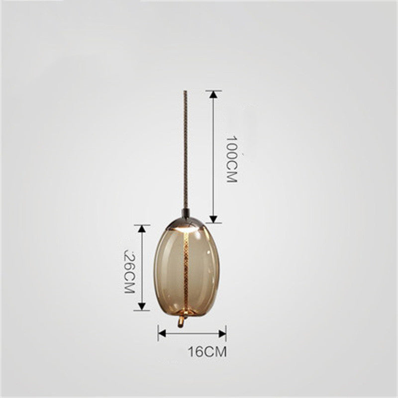 Modern Minimalist Living Room Bar Creative Single Head Glass Chandelier