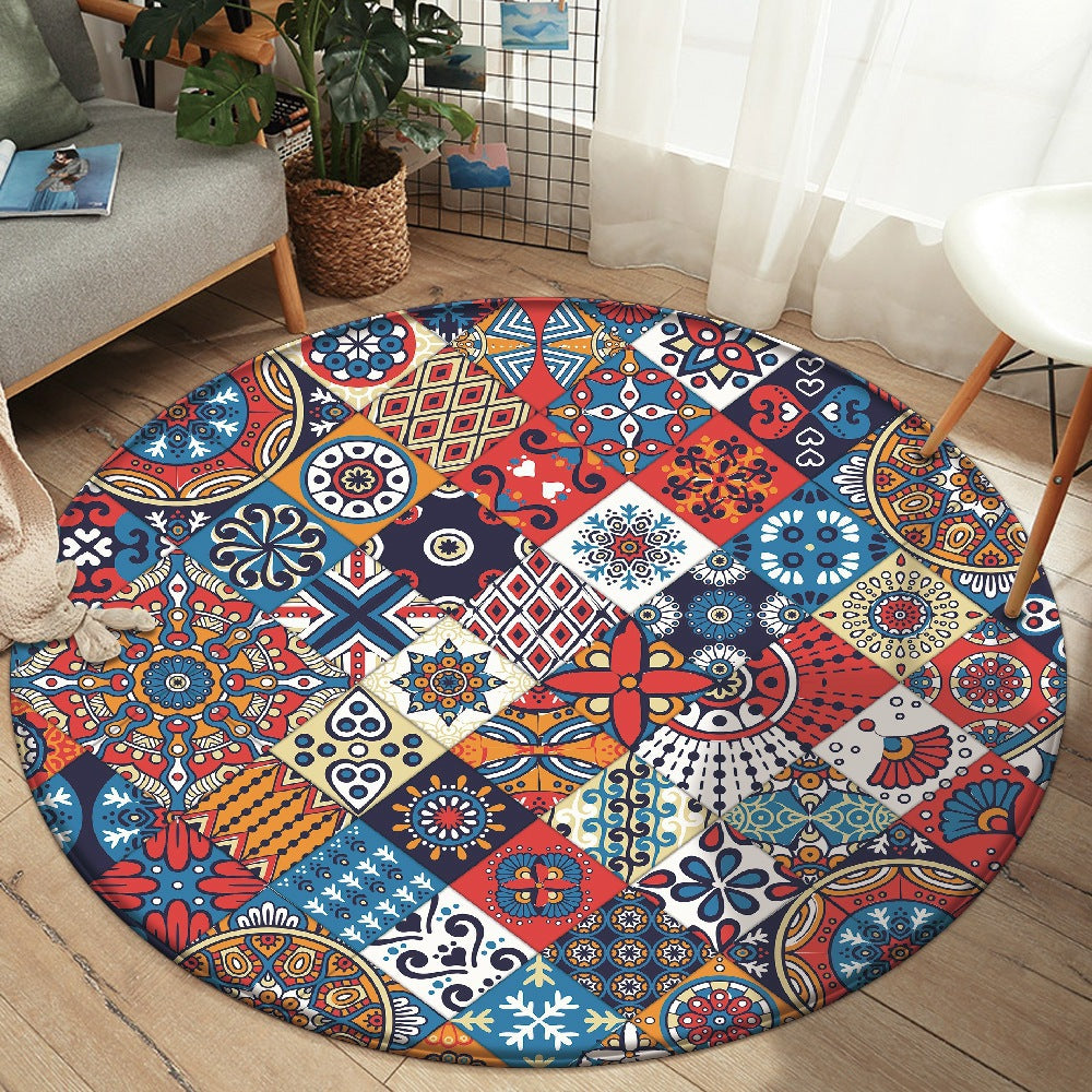 Flannel Carpet Mandala Printed Round