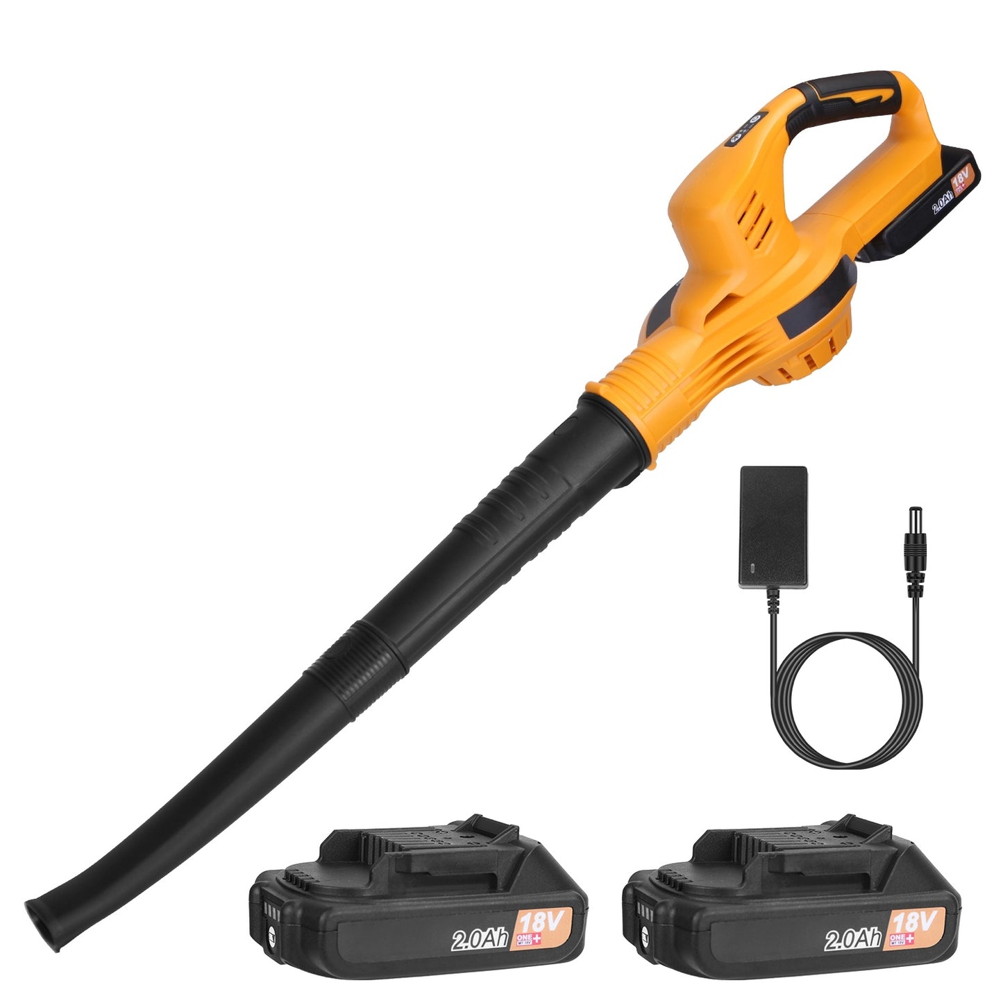 1Pc Cordless Leaf Blower Handheld Electric Battery Powered Air Blower Max 124MPH 300CFM With 2 Adjustable Speeds 2Pcs 18V 2000mA Battery And Charger For Yard Patio