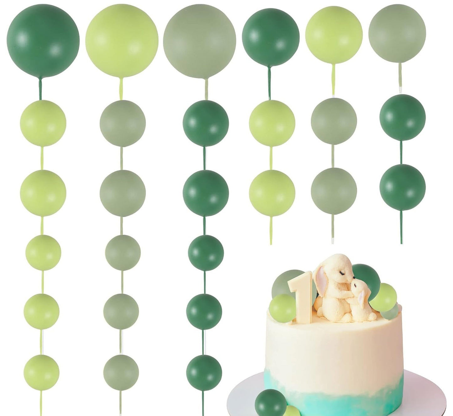 32 Pcsset Colorful Foam Ball Birthday Cake Decoration Multi-style Plug-in